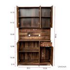 Grande armoire en MDF mélaminé noir/noyer/blanc/chêne avec 6 portes, 1 tiroir et 1 étagère ouverte