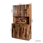 Grande armoire en MDF mélaminé noir/noyer/blanc/chêne avec 6 portes, 1 tiroir et 1 étagère ouverte