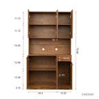 Grande armoire en MDF mélaminé noir/noyer/blanc/chêne avec 6 portes, 1 tiroir et 1 étagère ouverte