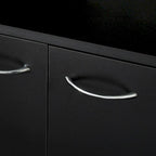 Grande armoire en MDF mélaminé noir/noyer/blanc/chêne avec 6 portes, 1 tiroir et 1 étagère ouverte