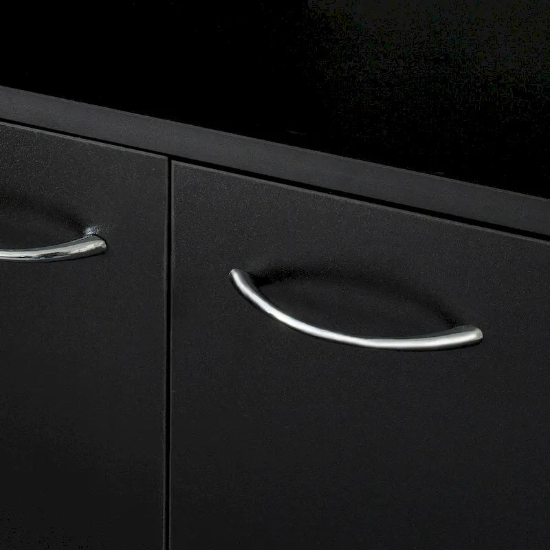 Grande armoire en MDF mélaminé noir/noyer/blanc/chêne avec 6 portes, 1 tiroir et 1 étagère ouverte