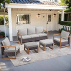 5 Pieces Outdoor Patio Rattan Furniture Sets - Brown