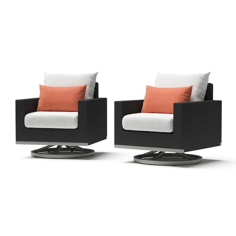 Fauteuils de jardin Milo Espresso 2 pièces Sunbrella avec mouvement