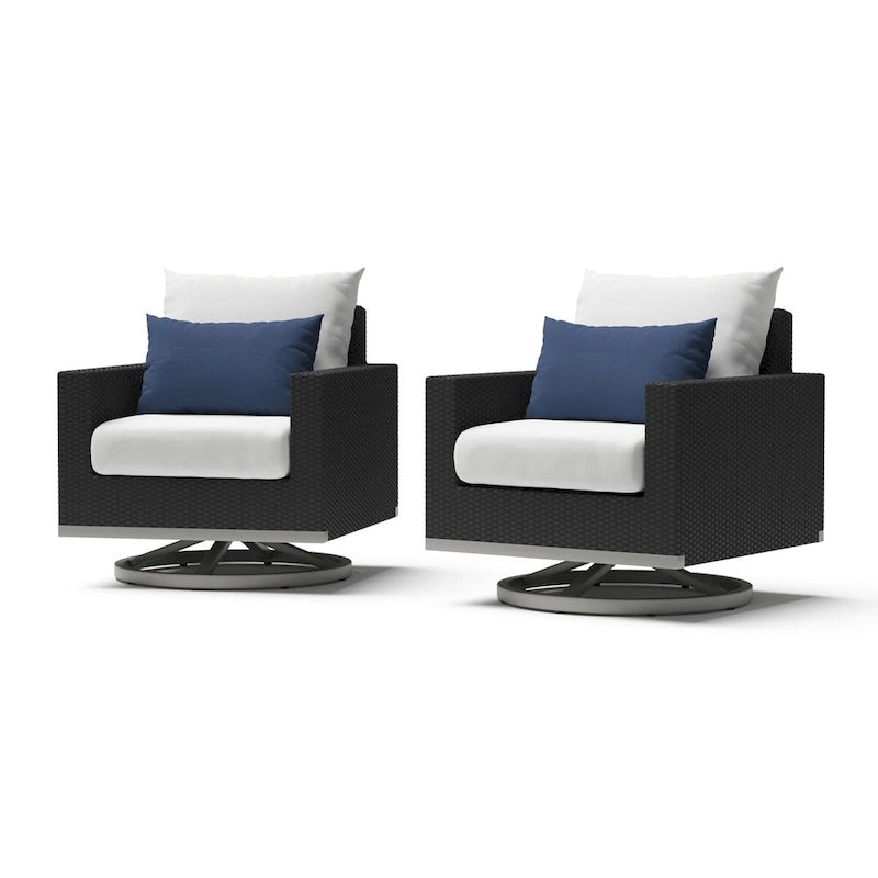 Fauteuils de jardin Milo Espresso 2 pièces Sunbrella avec mouvement