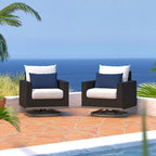 Fauteuils de jardin Milo Espresso 2 pièces Sunbrella avec mouvement