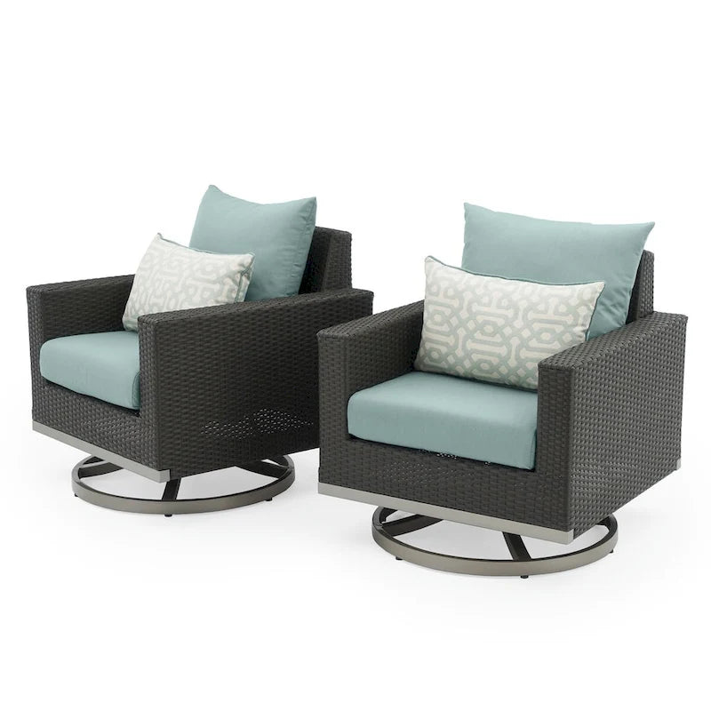 Fauteuils de jardin Milo Espresso 2 pièces Sunbrella avec mouvement