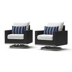 Fauteuils de jardin Milo Espresso 2 pièces Sunbrella avec mouvement