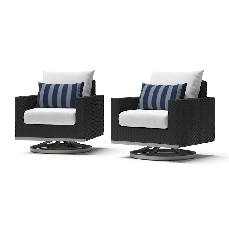 Fauteuils de jardin Milo Espresso 2 pièces Sunbrella avec mouvement