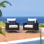 Fauteuils de jardin Milo Espresso 2 pièces Sunbrella avec mouvement