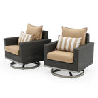Fauteuils de jardin Milo Espresso 2 pièces Sunbrella avec mouvement