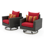 Fauteuils de jardin Milo Espresso 2 pièces Sunbrella avec mouvement