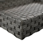 Ensemble de conversation d'extérieur 6 pièces avec pouf, coussins et petites tables d'appoint
