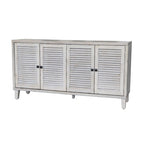 Meuble de Rangement Buffet en Bois Naturel MDF et Sapin avec Portes à 4 Volets et Étagères Réglables