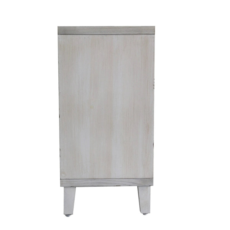 Meuble de Rangement Buffet en Bois Naturel MDF et Sapin avec Portes à 4 Volets et Étagères Réglables