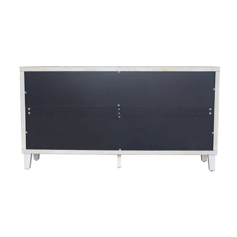 Meuble de Rangement Buffet en Bois Naturel MDF et Sapin avec Portes à 4 Volets et Étagères Réglables