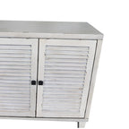Meuble de Rangement Buffet en Bois Naturel MDF et Sapin avec Portes à 4 Volets et Étagères Réglables