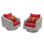Ensemble Cannes Deluxe 6 pièces, salon de jardin avec fauteuils double et club pivotants