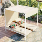 Lit de soleil double inclinable d'extérieur avec coussins