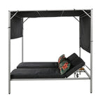 Lit de soleil double inclinable d'extérieur avec coussins