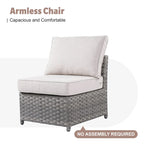 Ensemble de mobilier de patio en osier 10 pièces XIZZI avec foyer