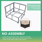 Ohana Patio Extérieur 7 pièces en osier marron mélangé avec coussins - Aucun assemblage requis