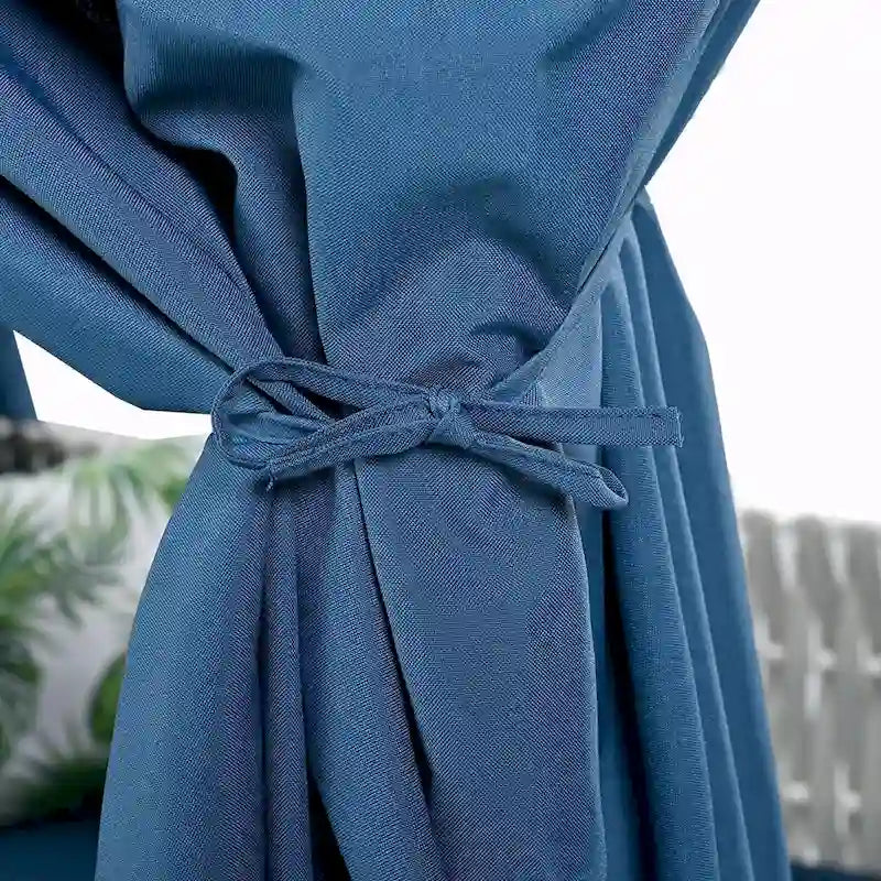 Bain de soleil extérieur avec rideaux, grand confort, adapté