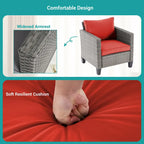 BONOSUKI Ensemble de canapés de patio 8 pièces en rotin gris avec poufs