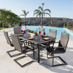 Barcelo 7 Piece Aluminum Outdoor Patio Dining Set - Dark Brown