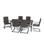 Ensemble de salle à manger d'extérieur 7 pièces Barcelo en aluminium – Marron foncé