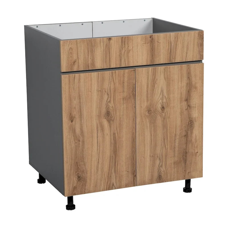 30 armoires sous évier-porte double haute-gris - 30 x 34 1/2 x 23 3/8