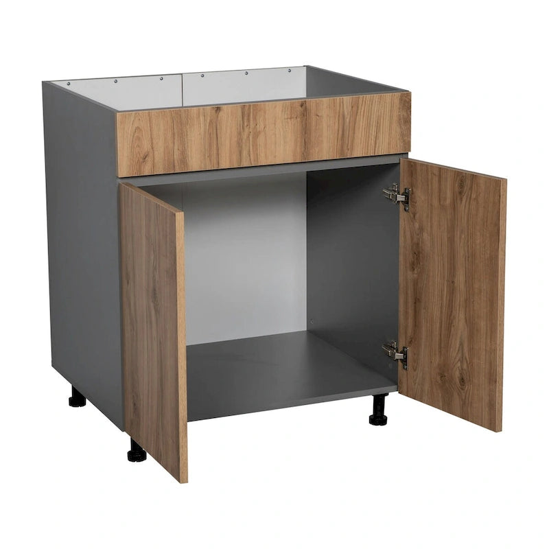 30 armoires sous évier-porte double haute-gris - 30 x 34 1/2 x 23 3/8