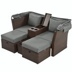 Canapé de patio extérieur avec auvent pliable