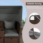 Canapé de patio extérieur avec auvent pliable