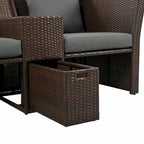Canapé de patio extérieur avec auvent pliable