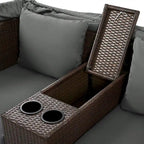 Canapé de patio extérieur avec auvent pliable
