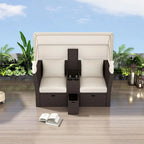 Canapé de patio extérieur avec auvent pliable