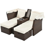 Canapé de patio extérieur avec auvent pliable