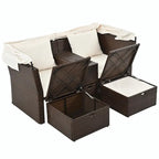 Canapé de patio extérieur avec auvent pliable