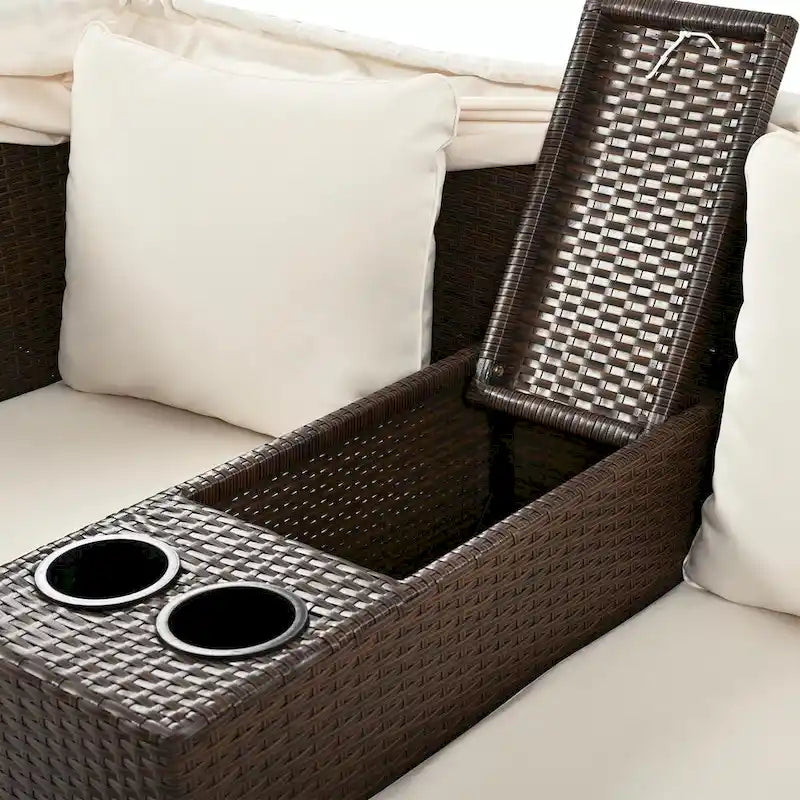 Canapé de patio extérieur avec auvent pliable