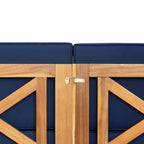 Ensemble de canapé d'angle d'extérieur en bois d'acacia naturel avec table solide