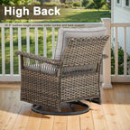 Canapé sectionnel d'extérieur Gymojoy avec fauteuil pivotant et table – Marron