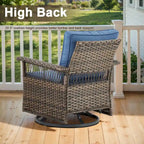 Canapé sectionnel d'extérieur Gymojoy avec fauteuil pivotant et table – Marron