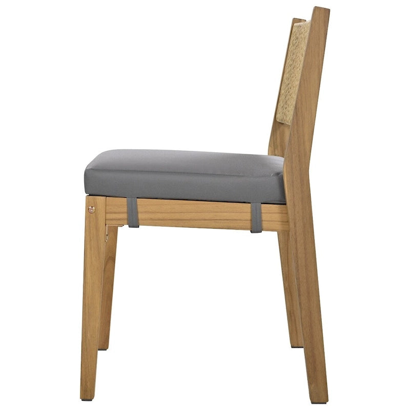 Ensemble de 5 pièces de table et chaises d'extérieur en bois d'acacia avec coussins épais