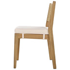 Ensemble de 5 pièces de table et chaises d'extérieur en bois d'acacia avec coussins épais