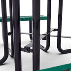 Table de pique-nique extérieure en métal déployé de qualité commerciale avec ancres – 79,75 P x 79,75 L x 28,75 H