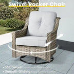 Ensemble de mobilier de jardin extérieur en rotin et osier XIZZI 8 pièces avec chaise pivotante