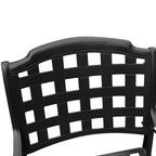 Ensemble de salle à manger d'extérieur moderne en treillis métallique en aluminium, grand ovale de 95 po, avec huit fauteuils - N/A