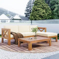Ensemble de sièges de canapé sectionnel 5 pièces en bois pour terrasse avec coussins