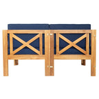 Ensemble de sièges de canapé sectionnel 5 pièces en bois pour terrasse avec coussins