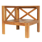 Ensemble de sièges de canapé sectionnel 5 pièces en bois pour terrasse avec coussins